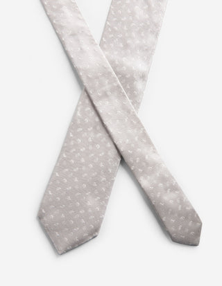 Slips Siden Vävd Paisley Silvergrå