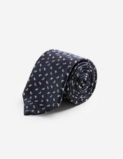 Slips Siden Vävd Mörkblå Paisley One Size