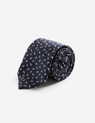 Slips Siden Vävd Mörkblå Paisley One Size