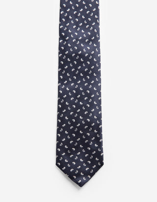 Slips Siden Vävd Mörkblå Paisley One Size