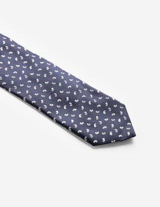 Slips Siden Vävd Mörkblå Paisley One Size