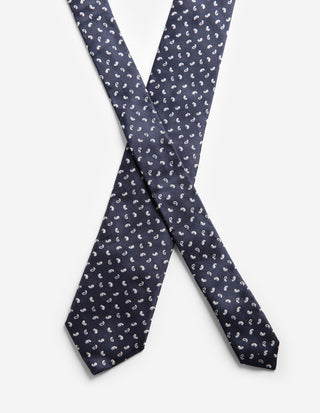 Slips Siden Vävd Mörkblå Paisley One Size