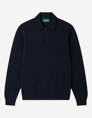 Bilsdean Pikétröja Lammull Navy