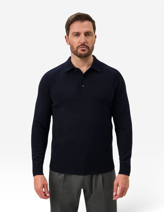 Bilsdean Pikétröja Lammull Navy