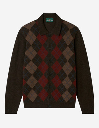 Buckton Shirt Cardigan Argyle Brun