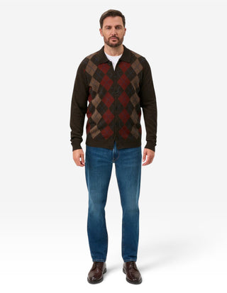 Buckton Shirt Cardigan Argyle Brun