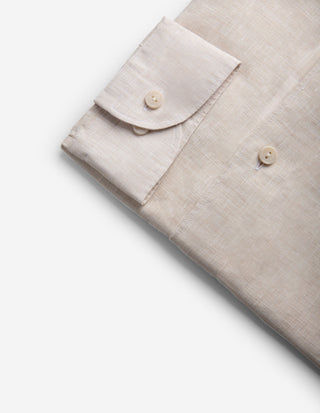Casual Fit Skjorta Linne Ljusbeige