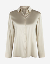 MMLCacao Blus Siden Creme