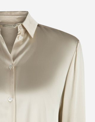 MMLCacao Blus Siden Creme