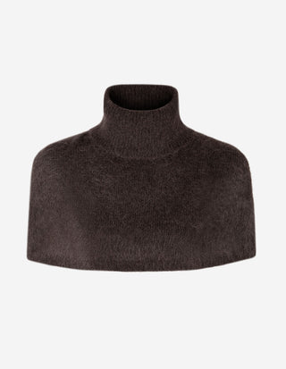 Sylvia Halv Polo-Poncho Mörkbrun