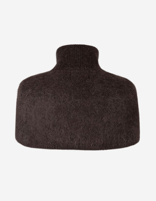 Sylvia Halv Polo-Poncho Mörkbrun