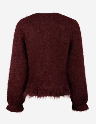 Ana Chunky Cardigan Burgundy
