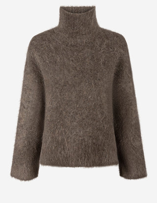 Ann Chunky Tröja Mohair Brun