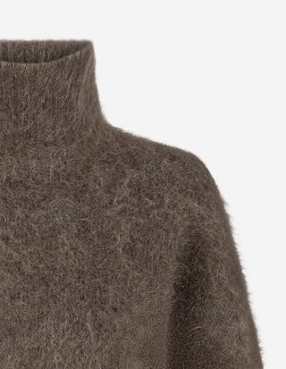 Ann Chunky Tröja Mohair Brun
