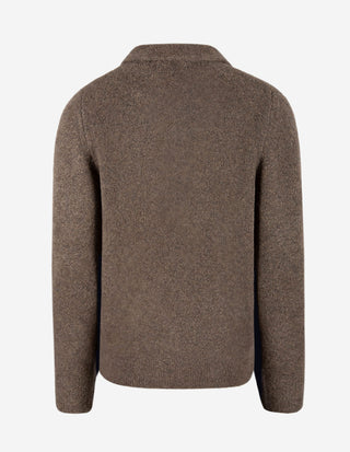Poloshirt Ull Bouclé Gråbeige