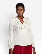 Mona Blus Siden Creme