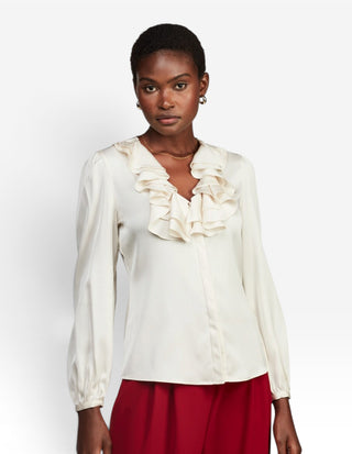 Mona Blus Siden Creme
