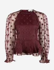 Organza Blus Burgundy