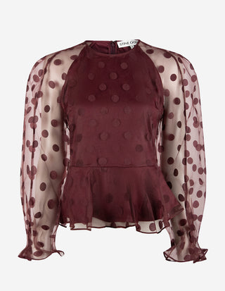 Organza Blus Burgundy