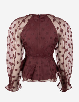 Organza Blus Burgundy