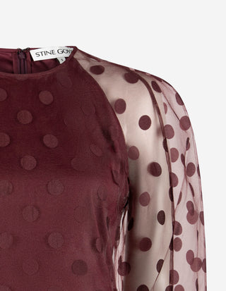 Organza Blus Burgundy