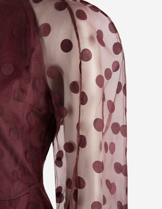 Organza Blus Burgundy
