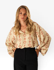 Salia Blus Creme/Rost