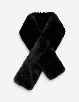 Pella Scarf Faux Fur Svart