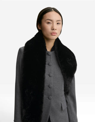 Pella Scarf Faux Fur Svart