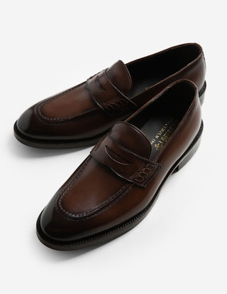 Penny Loafer Läder Vintage Brun