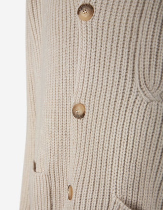 Kavajcardigan Ull Ljusbeige