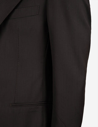 Sartorial Suit Kostym Ull Fiskben Brun