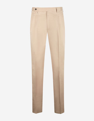 Sartorial Trouser II Dubbelplissering Linne Bomull Beige