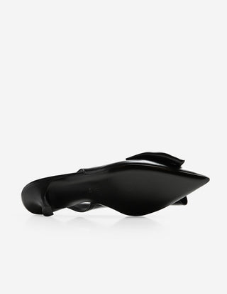 Slingback med Rosett Svart