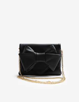 Clutch med Rosett Svart