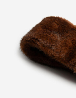 Öronvärmare Faux Fur Kanelbrun