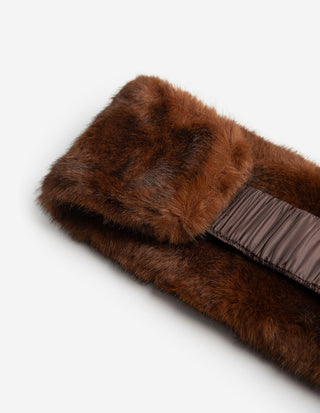 Öronvärmare Faux Fur Kanelbrun