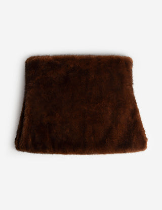 Halskrage Faux Fur Kanelbrun