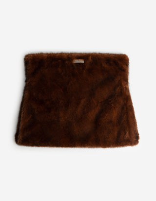 Halskrage Faux Fur Kanelbrun