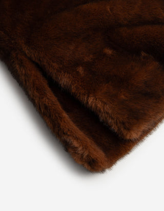 Halskrage Faux Fur Kanelbrun