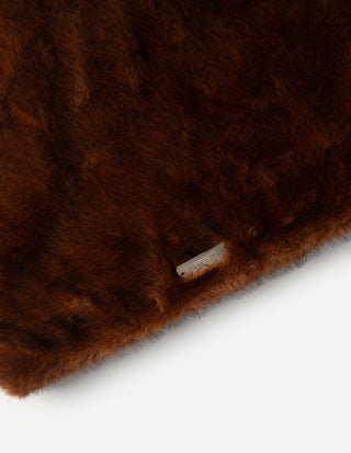 Halskrage Faux Fur Kanelbrun