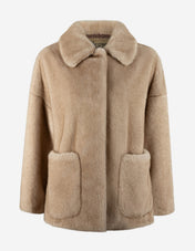 Faux Fur Jacka Beige