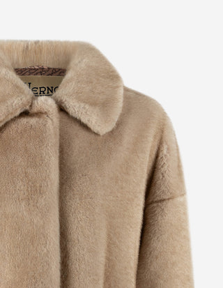 Faux Fur Jacka Beige
