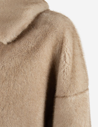 Faux Fur Jacka Beige