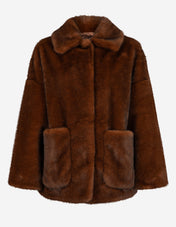 Faux Fur Jacka Brun