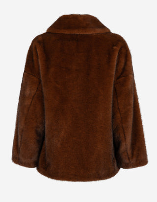 Faux Fur Jacka Brun