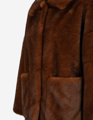 Faux Fur Jacka Brun