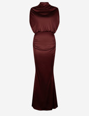 Miya Klänning Satinjersey Burgundy