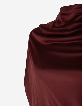Miya Klänning Satinjersey Burgundy