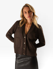 Carole Cardigan Ull/Kashmir Brun